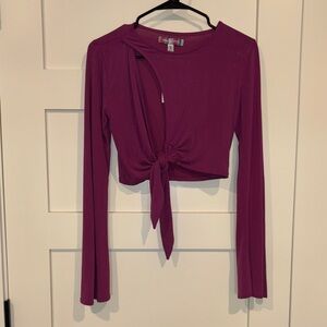 Urban Outfitters Flare Sleeve Keyhole Crop Top